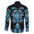 Blue Ngaru Taniko With Aotearoa Maori Tattoo Family Matching Off Shoulder Maxi Dress and Hawaiian Shirt