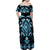 Blue Ngaru Taniko With Aotearoa Maori Tattoo Family Matching Off Shoulder Maxi Dress and Hawaiian Shirt