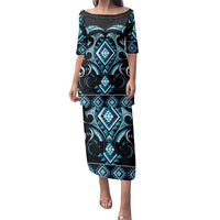 Blue Ngaru Taniko With Aotearoa Maori Tattoo Family Matching Puletasi and Hawaiian Shirt