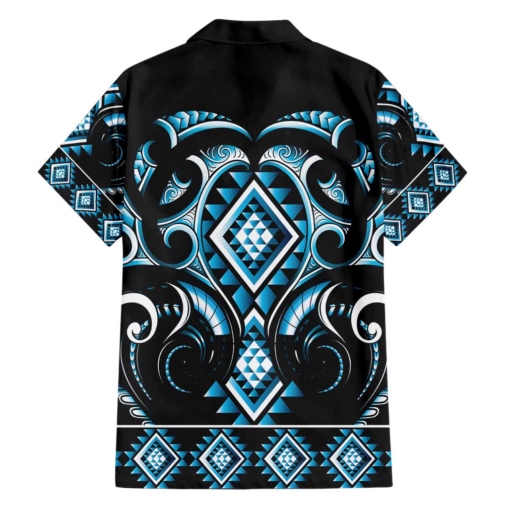 Blue Ngaru Taniko With Aotearoa Maori Tattoo Hawaiian Shirt LT14 - Polynesian Pride