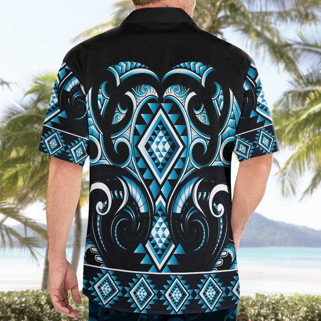 Blue Ngaru Taniko With Aotearoa Maori Tattoo Hawaiian Shirt LT14 - Polynesian Pride