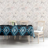 Blue Ngaru Taniko With Aotearoa Maori Tattoo Tablecloth LT14 - Polynesian Pride