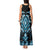 Blue Ngaru Taniko With Aotearoa Maori Tattoo Tank Maxi Dress