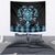 Blue Ngaru Taniko With Aotearoa Maori Tattoo Tapestry
