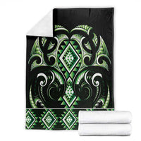Green Ngaru Taniko With Aotearoa Maori Tattoo Blanket LT14 - Polynesian Pride