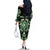 Green Ngaru Taniko With Aotearoa Maori Tattoo Family Matching Off The Shoulder Long Sleeve Dress and Hawaiian Shirt