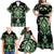 Green Ngaru Taniko With Aotearoa Maori Tattoo Family Matching Off Shoulder Maxi Dress and Hawaiian Shirt