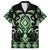 Green Ngaru Taniko With Aotearoa Maori Tattoo Family Matching Off Shoulder Maxi Dress and Hawaiian Shirt