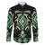 Green Ngaru Taniko With Aotearoa Maori Tattoo Family Matching Off Shoulder Maxi Dress and Hawaiian Shirt