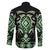Green Ngaru Taniko With Aotearoa Maori Tattoo Family Matching Off Shoulder Maxi Dress and Hawaiian Shirt
