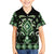 Green Ngaru Taniko With Aotearoa Maori Tattoo Family Matching Off Shoulder Maxi Dress and Hawaiian Shirt