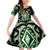 Green Ngaru Taniko With Aotearoa Maori Tattoo Family Matching Off Shoulder Short Dress and Hawaiian Shirt