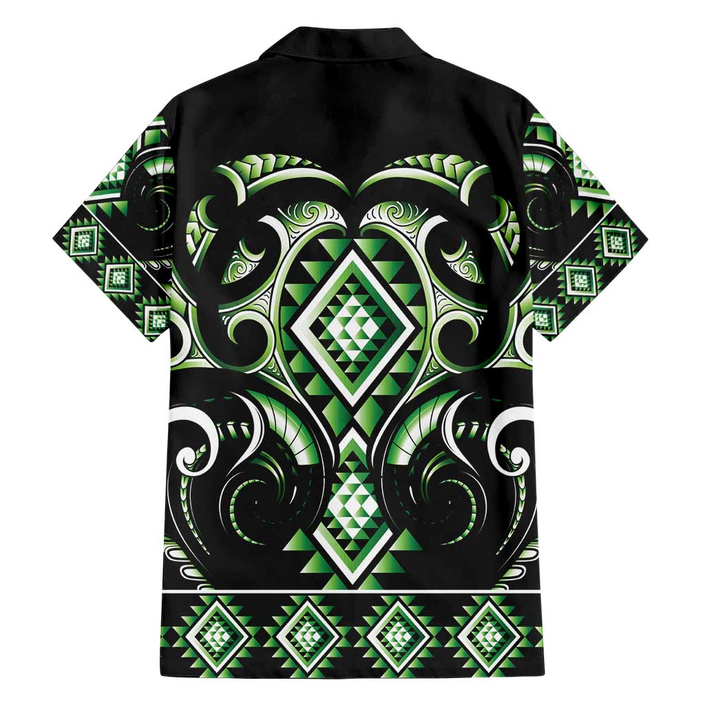 Green Ngaru Taniko With Aotearoa Maori Tattoo Hawaiian Shirt LT14 - Polynesian Pride