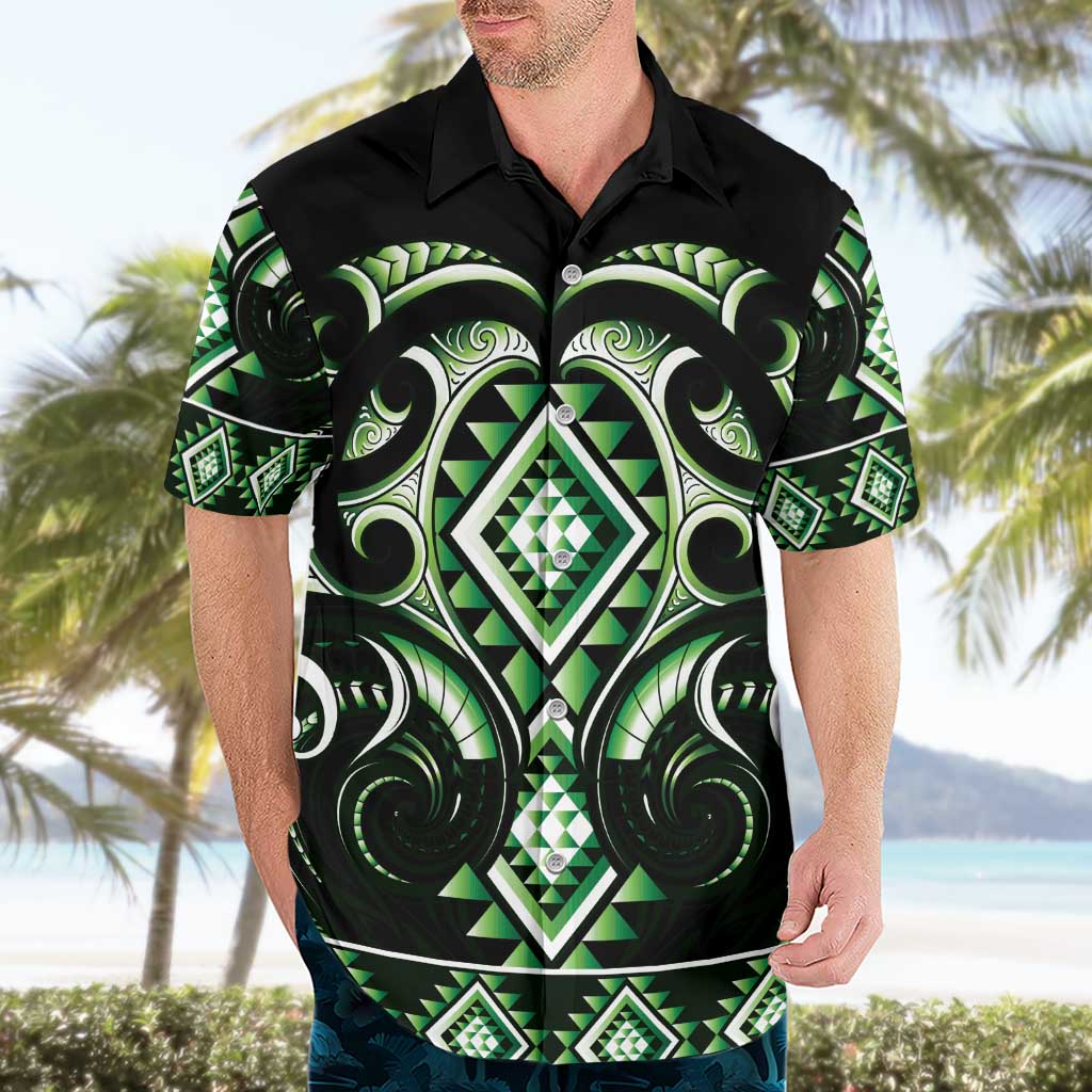 Green Ngaru Taniko With Aotearoa Maori Tattoo Hawaiian Shirt LT14 - Polynesian Pride