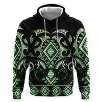 Green Ngaru Taniko With Aotearoa Maori Tattoo Hoodie