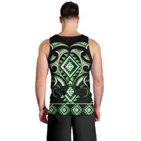 Green Ngaru Taniko With Aotearoa Maori Tattoo Men Tank Top LT14 - Polynesian Pride