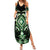 Green Ngaru Taniko With Aotearoa Maori Tattoo Summer Maxi Dress