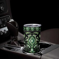 Green Ngaru Taniko With Aotearoa Maori Tattoo Tumbler Cup LT14 - Polynesian Pride