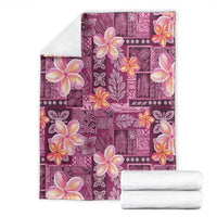 Pink Hawaii Plumeria With Tropical Flowers Motifs Blanket LT14 - Polynesian Pride