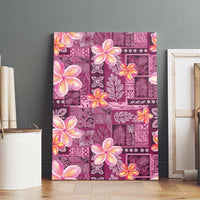 Pink Hawaii Plumeria With Tropical Flowers Motifs Canvas Wall Art LT14 - Polynesian Pride