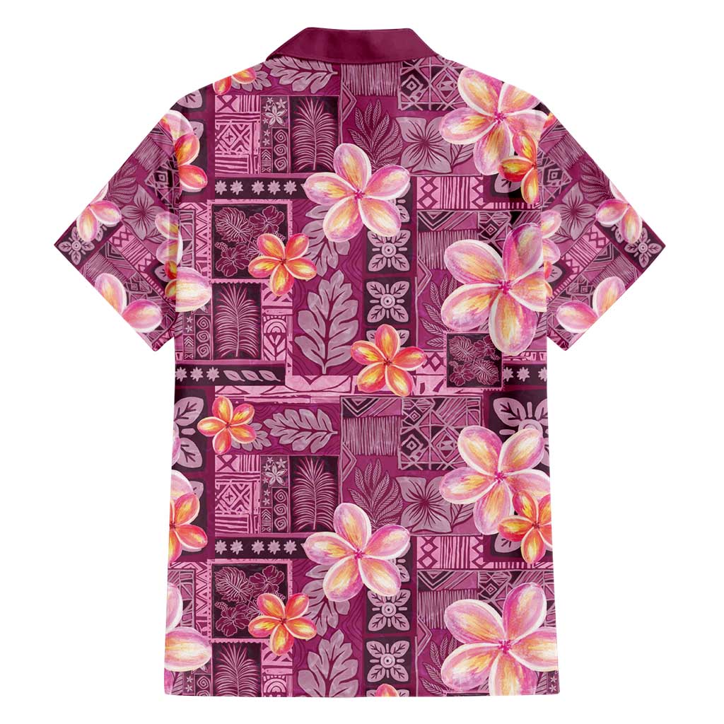 Pink Hawaii Plumeria With Tropical Flowers Motifs Hawaiian Shirt LT14 - Polynesian Pride