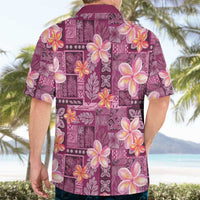 Pink Hawaii Plumeria With Tropical Flowers Motifs Hawaiian Shirt LT14 - Polynesian Pride