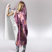 Pink Hawaii Plumeria With Tropical Flowers Motifs Hooded Blanket LT14 - Polynesian Pride