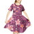 Pink Hawaii Plumeria With Tropical Flowers Motifs Kid Short Sleeve Dress