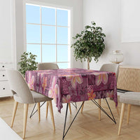 Pink Hawaii Plumeria With Tropical Flowers Motifs Tablecloth LT14 - Polynesian Pride