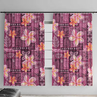 Pink Hawaii Plumeria With Tropical Flowers Motifs Window Curtain LT14 With Hooks Pink - Polynesian Pride