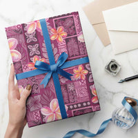 Pink Hawaii Plumeria With Tropical Flowers Motifs Wrapping Paper LT14 - Polynesian Pride