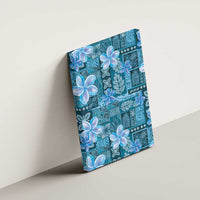 Cyan Hawaii Plumeria With Tropical Flowers Motifs Canvas Wall Art LT14 - Polynesian Pride