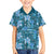 Cyan Hawaii Plumeria With Tropical Flowers Motifs Family Matching Off The Shoulder Long Sleeve Dress and Hawaiian Shirt