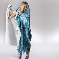 Cyan Hawaii Plumeria With Tropical Flowers Motifs Hooded Blanket LT14 - Polynesian Pride