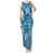 Cyan Hawaii Plumeria With Tropical Flowers Motifs Tank Maxi Dress