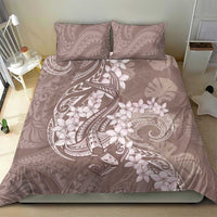 Polynesia Hammerhead Shark Tattoo With Plumeria Lei Bedding Set