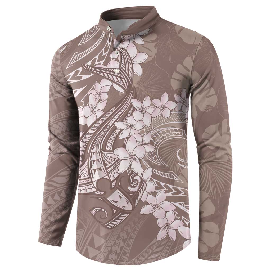Polynesia Hammerhead Shark Tattoo With Plumeria Lei Button Sweatshirt LT14 - Polynesian Pride