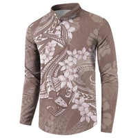 Polynesia Hammerhead Shark Tattoo With Plumeria Lei Button Sweatshirt LT14 - Polynesian Pride