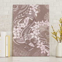 Polynesia Hammerhead Shark Tattoo With Plumeria Lei Canvas Wall Art LT14 Without Frame Mocha - Polynesian Pride