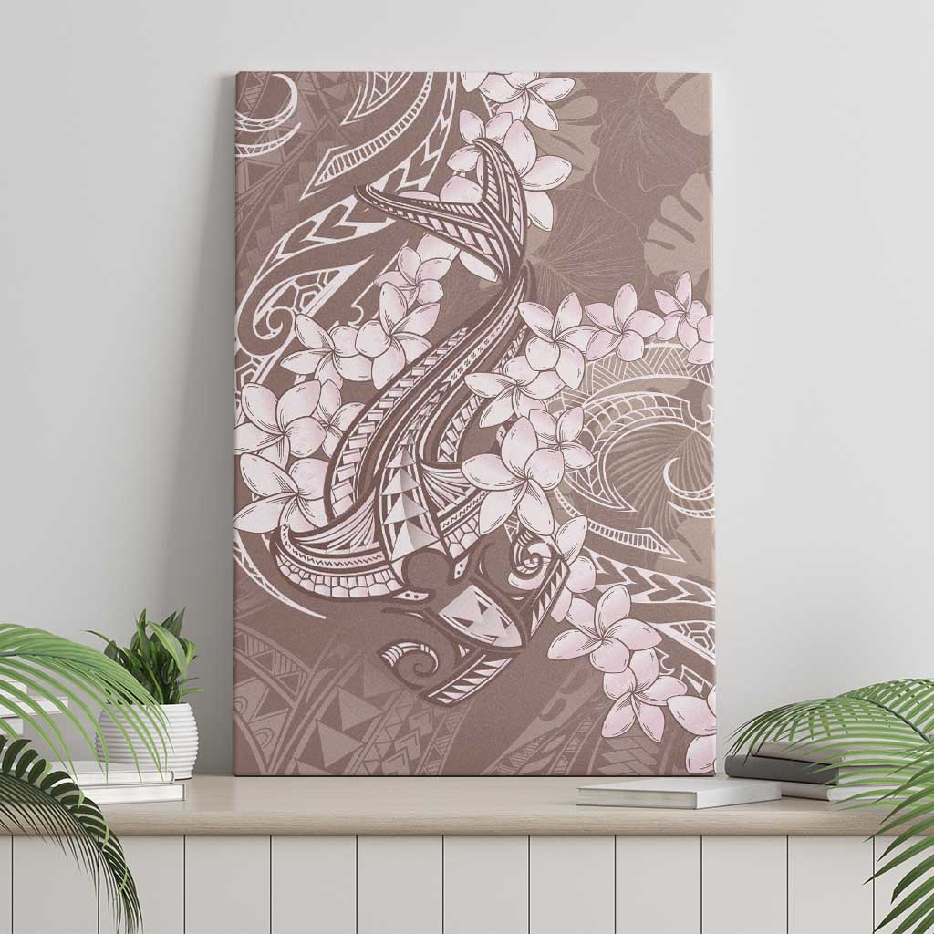 Polynesia Hammerhead Shark Tattoo With Plumeria Lei Canvas Wall Art LT14 - Polynesian Pride