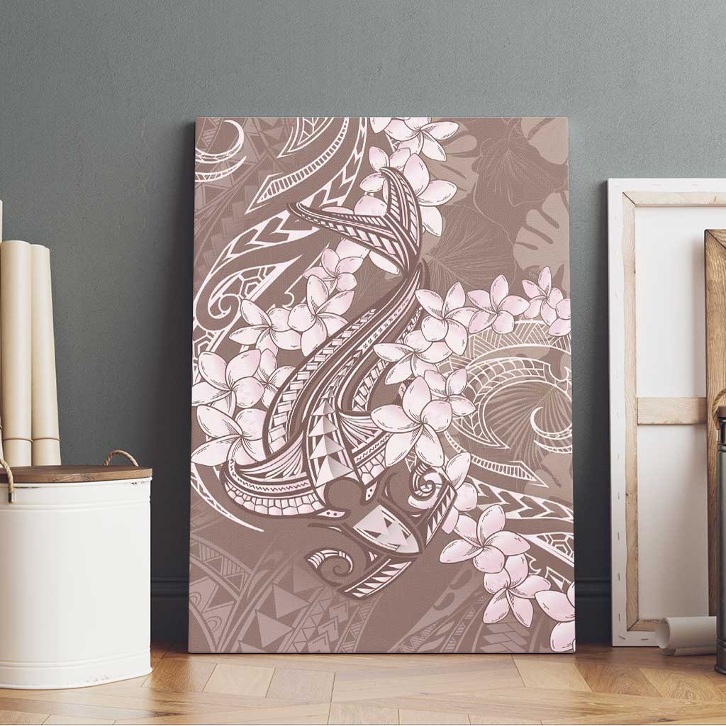 Polynesia Hammerhead Shark Tattoo With Plumeria Lei Canvas Wall Art LT14 - Polynesian Pride