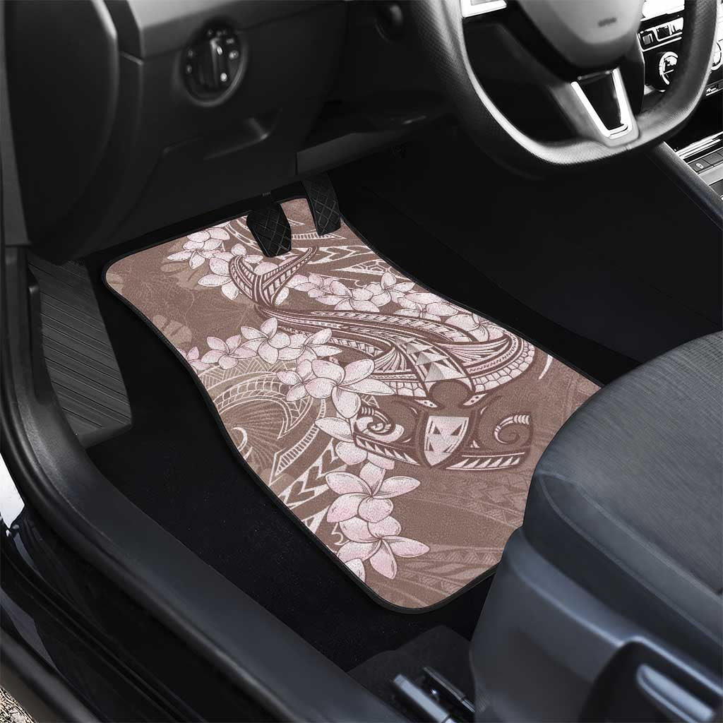 Polynesia Hammerhead Shark Tattoo With Plumeria Lei Car Mats LT14 - Polynesian Pride