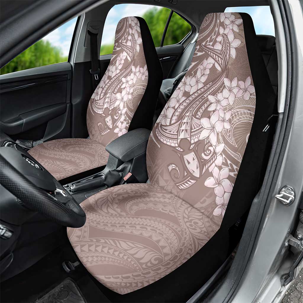 Polynesia Hammerhead Shark Tattoo With Plumeria Lei Car Seat Cover
