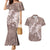 Polynesia Hammerhead Shark Tattoo With Plumeria Lei Couples Matching Mermaid Dress and Hawaiian Shirt