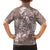 Polynesia Hammerhead Shark Tattoo With Plumeria Lei Family Matching Off The Shoulder Long Sleeve Dress and Hawaiian Shirt