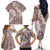 Polynesia Hammerhead Shark Tattoo With Plumeria Lei Family Matching Off The Shoulder Long Sleeve Dress and Hawaiian Shirt