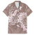 Polynesia Hammerhead Shark Tattoo With Plumeria Lei Family Matching Off The Shoulder Long Sleeve Dress and Hawaiian Shirt