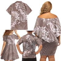 Polynesia Hammerhead Shark Tattoo With Plumeria Lei Family Matching Off Shoulder Short Dress and Hawaiian Shirt