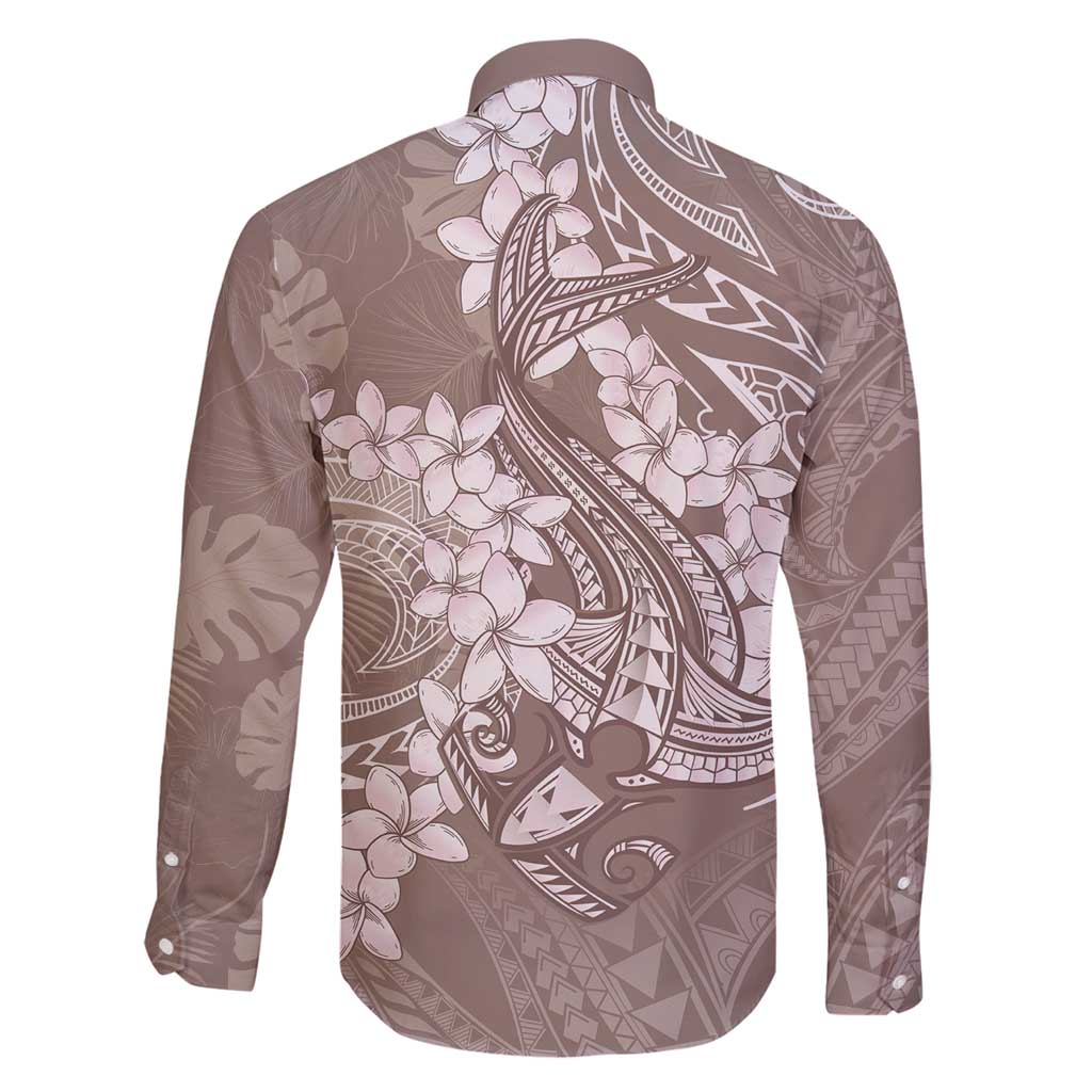 Polynesia Hammerhead Shark Tattoo With Plumeria Lei Family Matching Off Shoulder Short Dress and Hawaiian Shirt