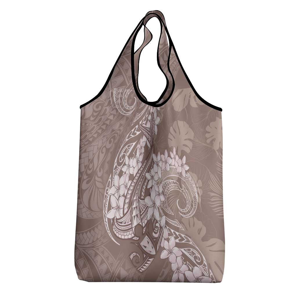 Polynesia Hammerhead Shark Tattoo With Plumeria Lei Grocery Bag LT14 - Polynesian Pride